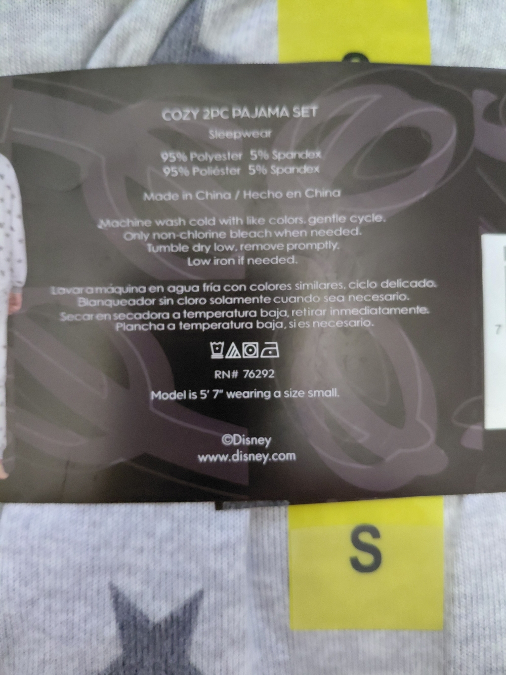 Disney Mickey & Stars Womens 2-Piece Pajama Set Gray NWT - Picture 5 of 5